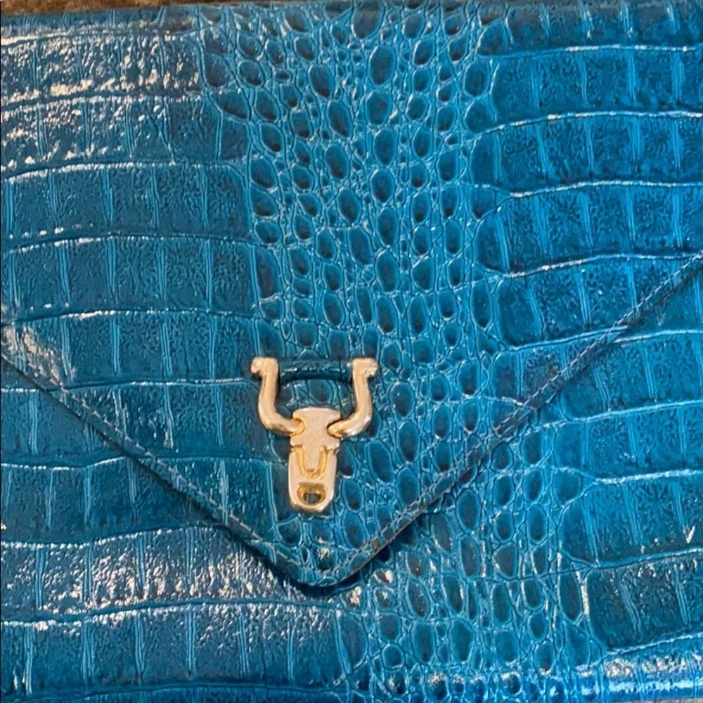 Royal blue crocodile leather vintage bag purse